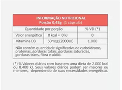 Vitamina D3 2000 UI - 60 caps - comprar online