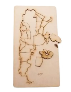 Rompecabezas Mapa De Argentina En Madera Didáctico 30 X 14cm - comprar online