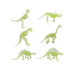 4 Dinosaurios Fluorescentes Brillan Oscuridad Mesa Lumínica - comprar online