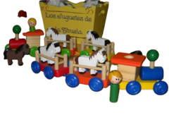 Tren Madera Con Animales O Autitos Waldorf Montessori - tienda online