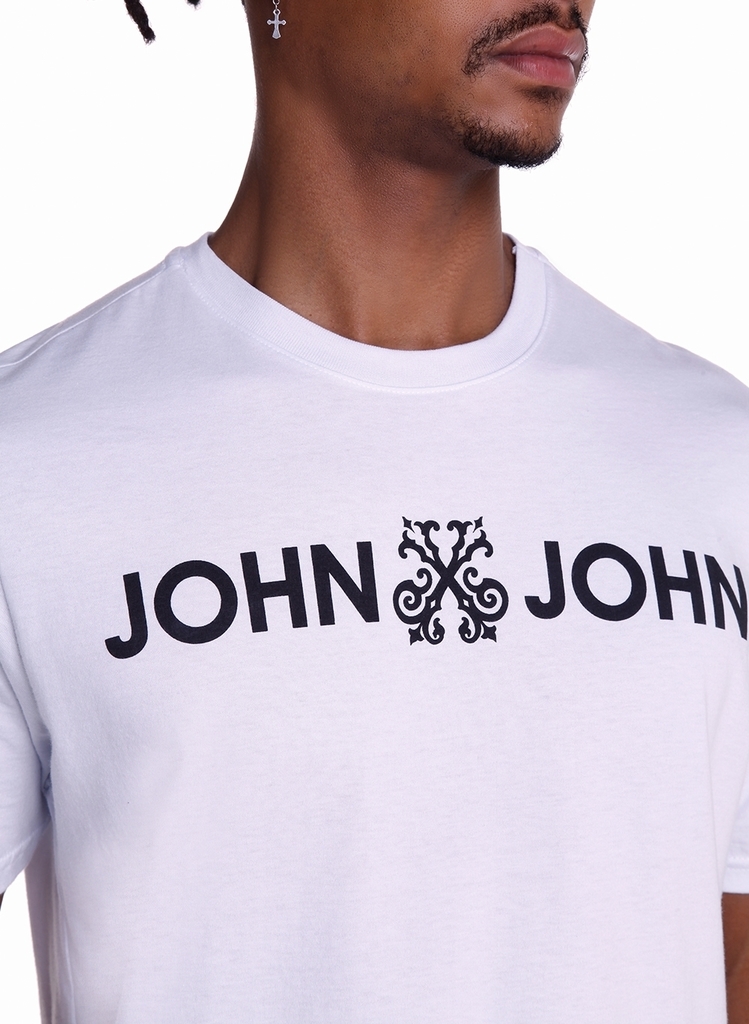 Camiseta John John Masculina JJ Logo Branca - Branco