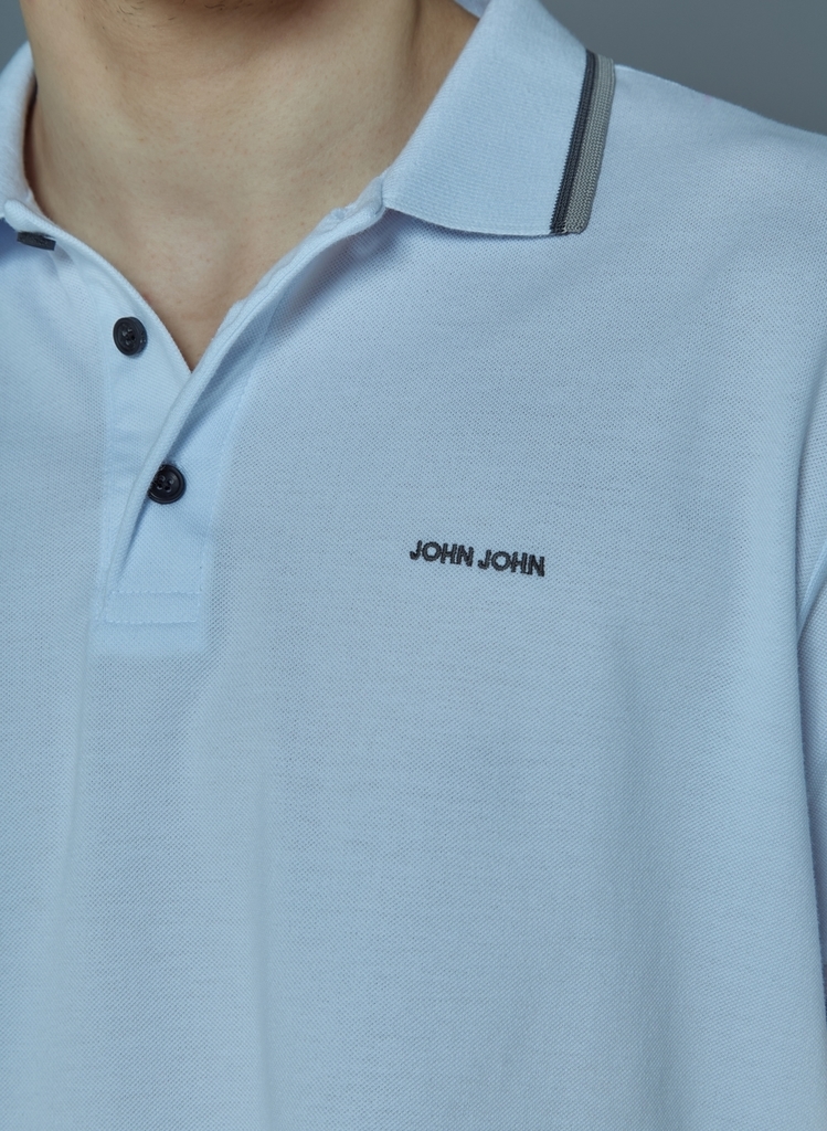 Camisa Polo John John Reta Logo Branca Transfer 86.02.0352