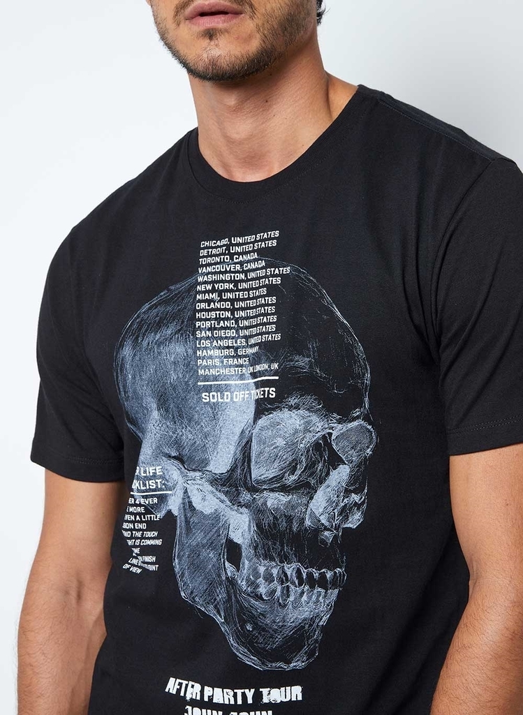 Camiseta John John Masculina Blue Skull Preta - Compre Agora