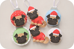 Enfeite Natal Pug - comprar online