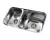 Bacha cocina Johnson R37 pileta doble 63x34x15 cm