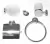 Set 5 piezas accesorios baño Kahlo Pringles cromado y vidrio