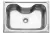 Pileta cocina bacha simple Morgana Tramontina 68x48x20 cm