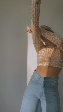 TOP POLERA COSTURAS M/L ANIMAL PRINT - tienda online