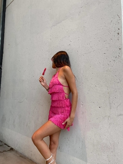 VESTIDO MINI FLECOS - Flor Gagliani Mayorista