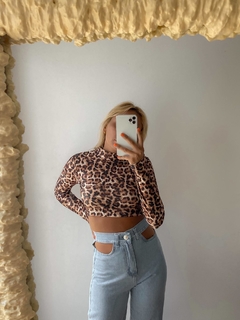 TOP POLERA GUANTE ANIMAL PRINT