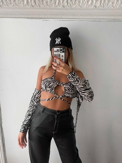 TOP IBIZA SEDA FRIA AFELPADA CEBRA - tienda online