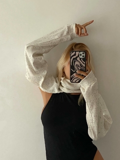 MANGUITAS POLERA PINTITAS MORLEY - Flor Gagliani Mayorista