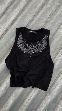 MUSCULOSA BASIC STRASS QUEEN - Flor Gagliani Mayorista