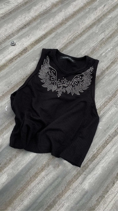 MUSCULOSA BASIC STRASS QUEEN - tienda online