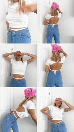 TOP FRUNCE COSTADO TIRAS LARGAS M/C LYCRA DE ALGODON - tienda online