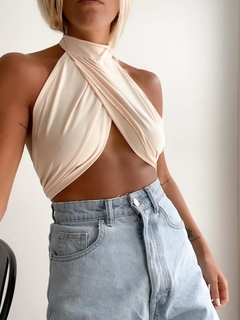 TOP CHOKER TIRA LARGA SEDA FRIA