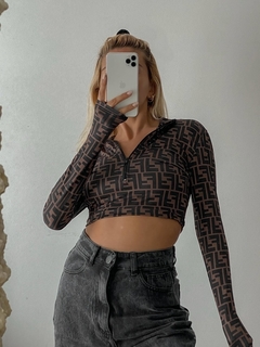 TOP POLERA CORTA CIERRE FENDI