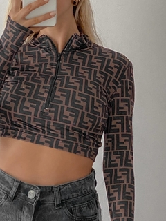TOP POLERA CORTA CIERRE FENDI