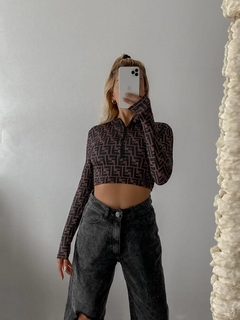 TOP POLERA CORTA CIERRE FENDI - Flor Gagliani Mayorista