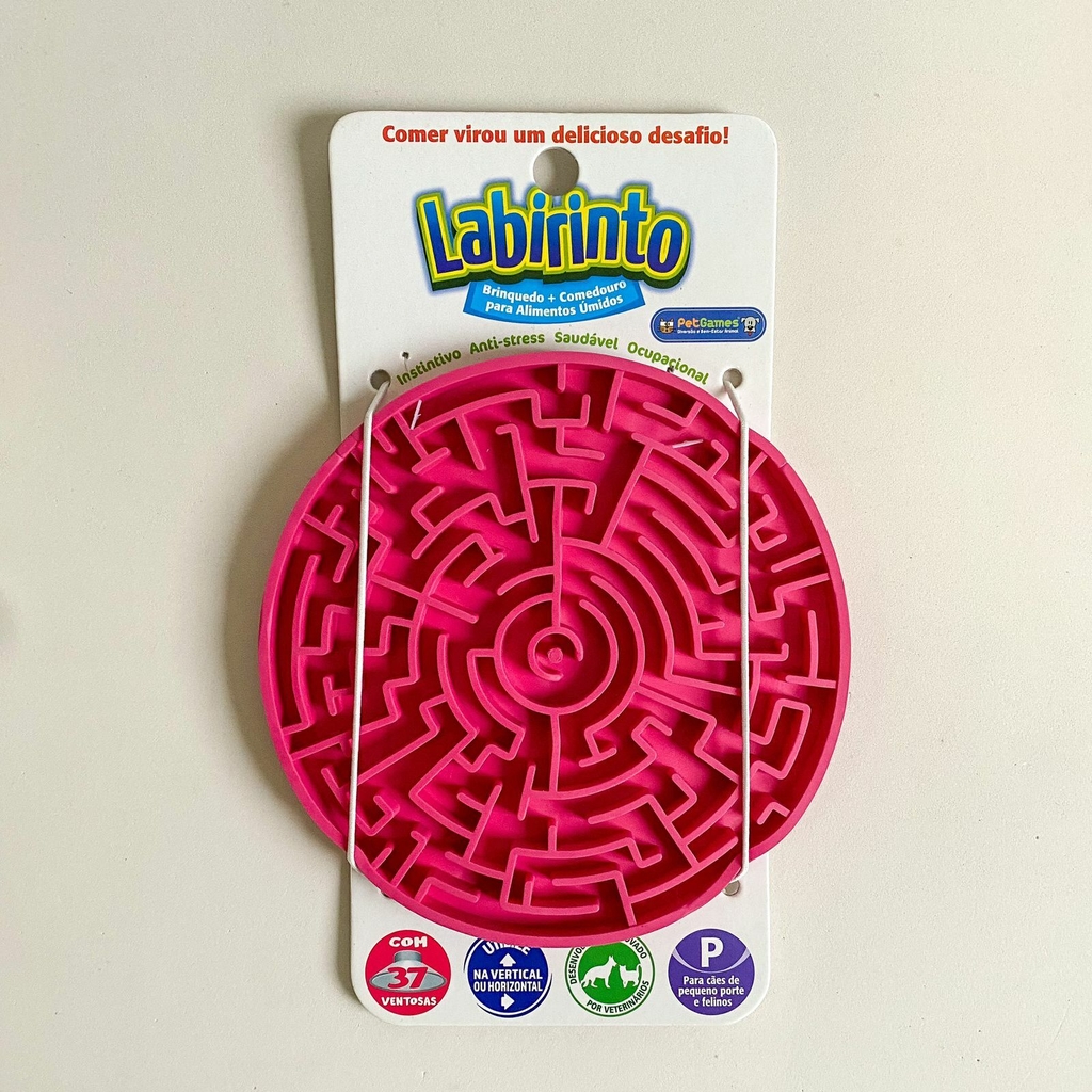 Labirinto Pink M Pet Games-Tapete para Lamber e Comedouro para