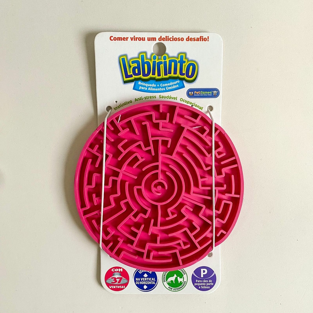 Labirinto Pink P Pet Games-Tapete para Lamber e Comedouro para