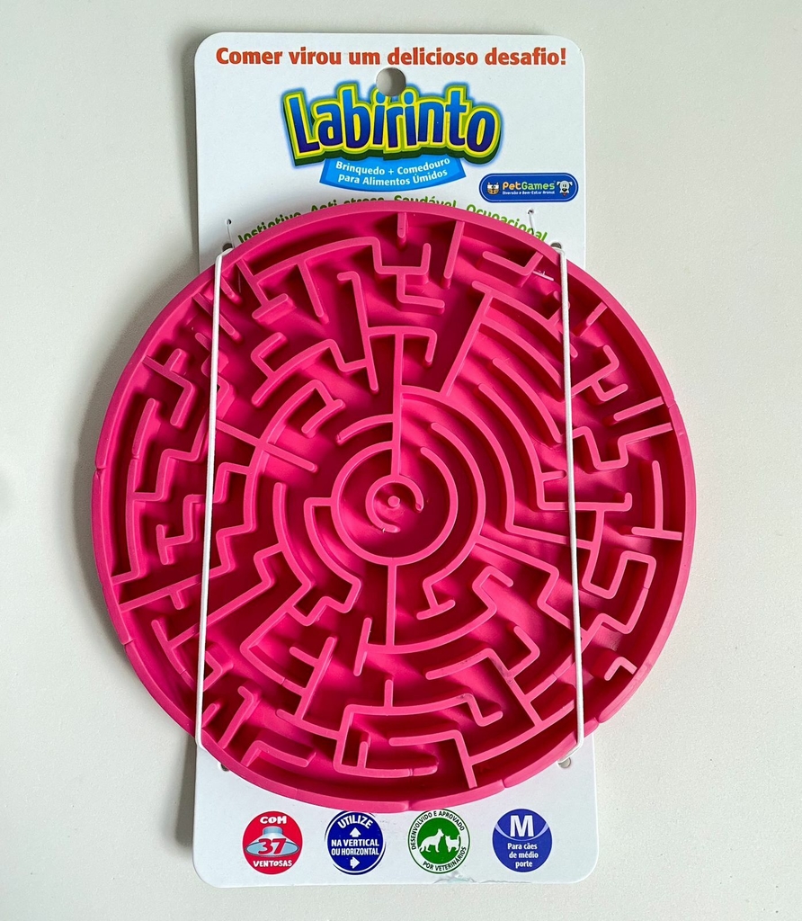 Labirinto Pink P Pet Games-Tapete para Lamber e Comedouro para