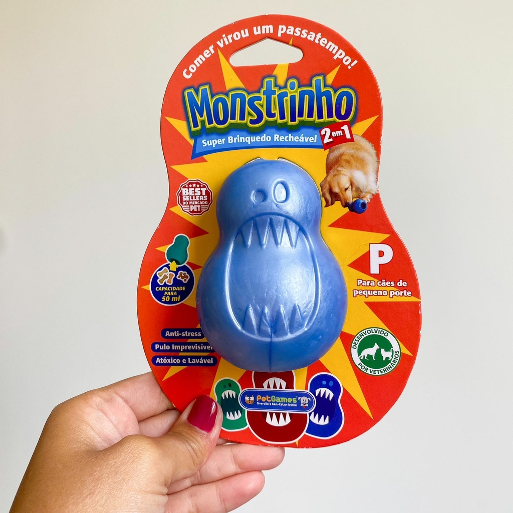 Brinquedo Mordedor Pet Games Monstrinho Azul