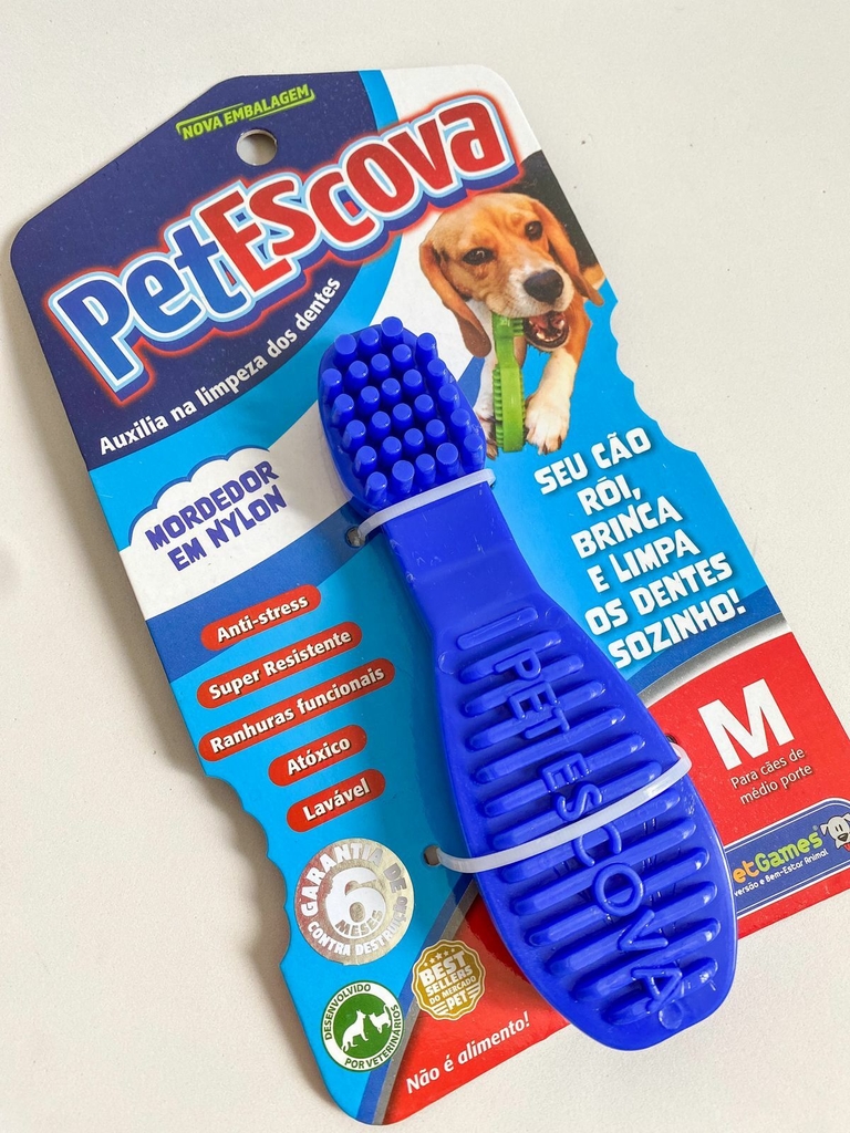 Brinquedo para Cachorro Pet Games Pet Escova Vermelha - AuauCare