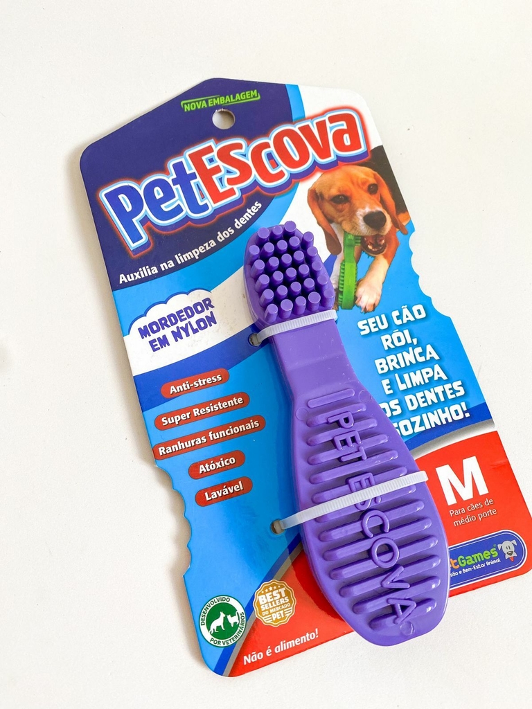 Brinquedo para Cachorro Pet Games Pet Escova Vermelha - AuauCare