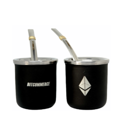 MATE ETHEREUM NEGRO + BOMBILLA ACERO - comprar online