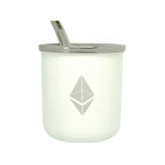 MATE ETHEREUM BLANCO + BOMBILLA ACERO - comprar online