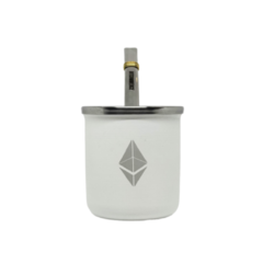 MATE ETHEREUM BLANCO + BOMBILLA ACERO