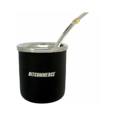 MATE ETHEREUM NEGRO + BOMBILLA ACERO - comprar online