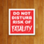 Placa Decorativa Risk of Fatality
