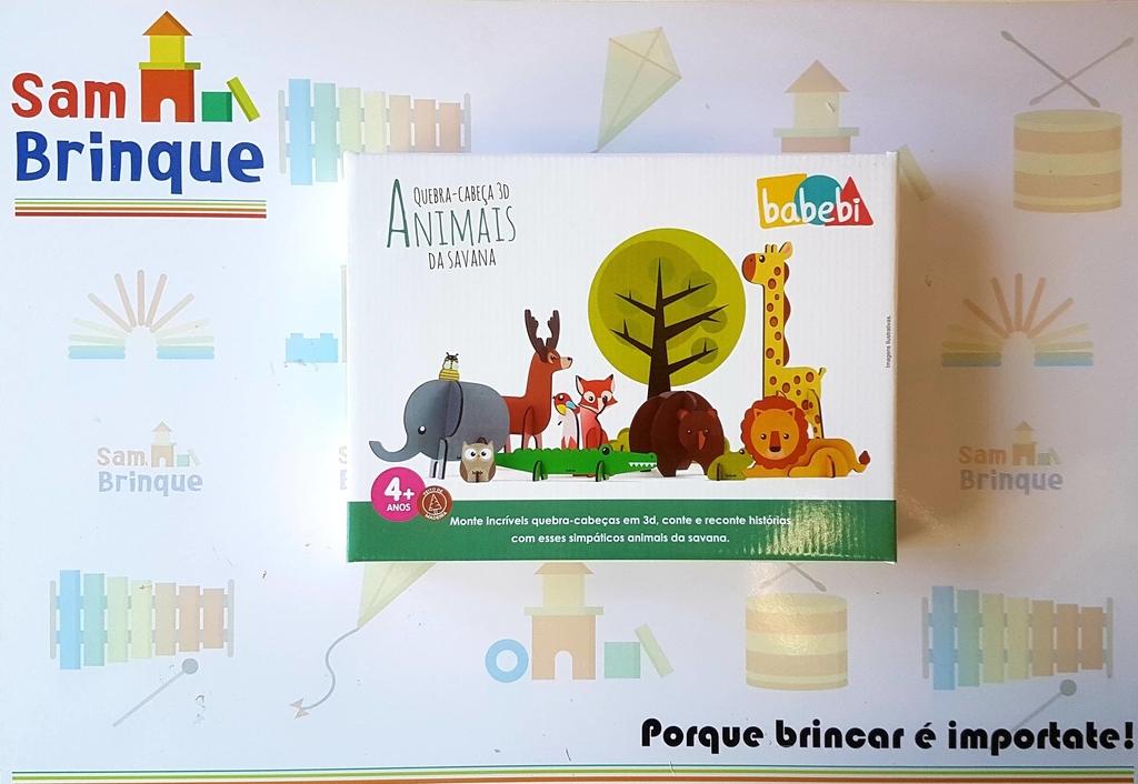 Jogo Quebra Cabeça De Animais 3d Pedagógico Criativo Madeira