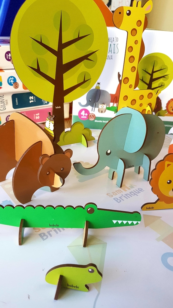 Quebra-Cabeça 3D Animais da Savana - Estimula Kids
