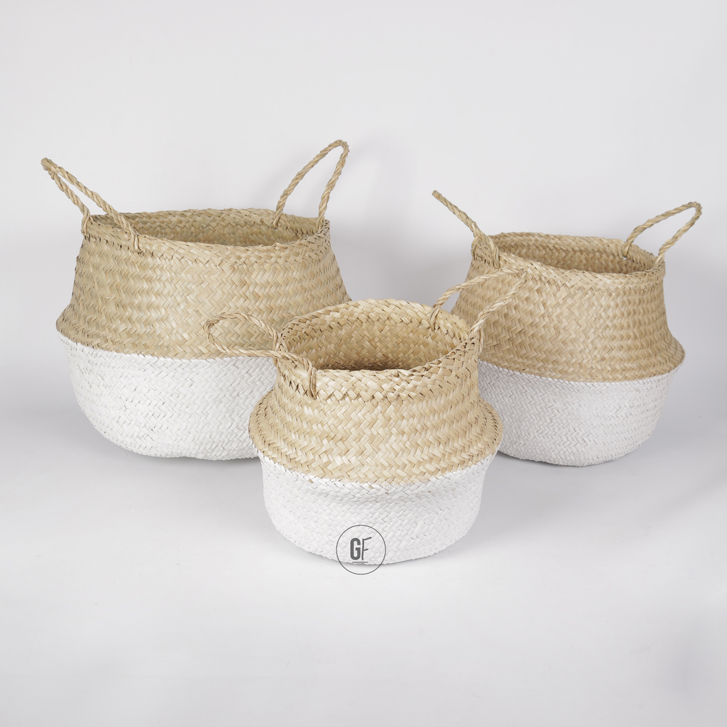 Cesto Canastos Organizadores Mimbre Rattan Seagrass Natural