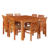 Mesa de 1.40 x 1.40 Eucalipto Laqueada + 8 Sillas Ingrid tapizadas Laqueadas