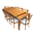 Mesa de 1.60 a 2.20 Paraiso Laqueada + 8 Sillas Vienna tapizadas