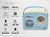 Radio Vintage Parlante Bluetooth Portatil Spica Sp120 Am/fm celeste - FREYA