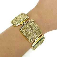 Bracelete Semijoia Drusa Dourada