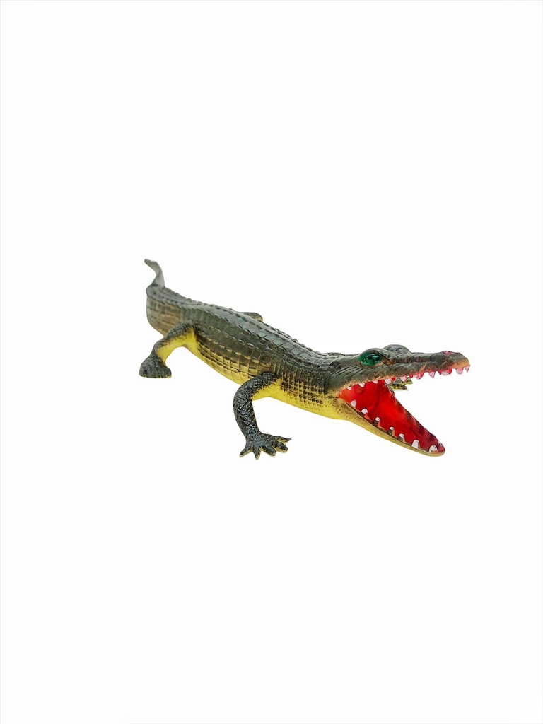 Cocodrilo Chico Mediano Reptil de Plastico Goma 30 Cm