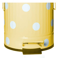 Lixeira Cute Dots Poás Amarela Pedal Metal 3 L 26x16,5cm na internet
