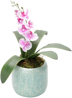 Vaso de Cerâmica Embossed Flowers Urban Verde - loja online