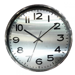 Relógio De Parede Plástico Cromado 30 cm