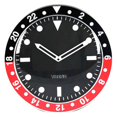 Relógio de Parede Wrist Design Preto Vermelho Alumínio Urban