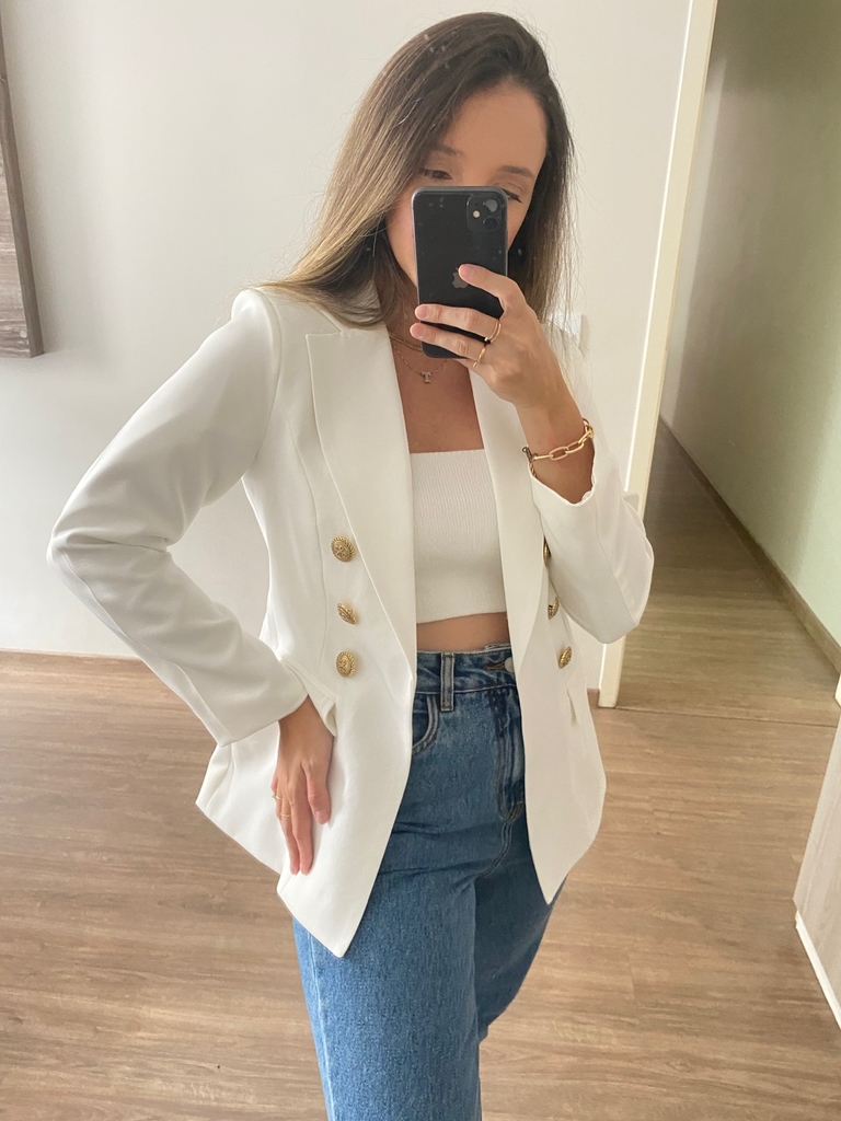 look com blazer off white