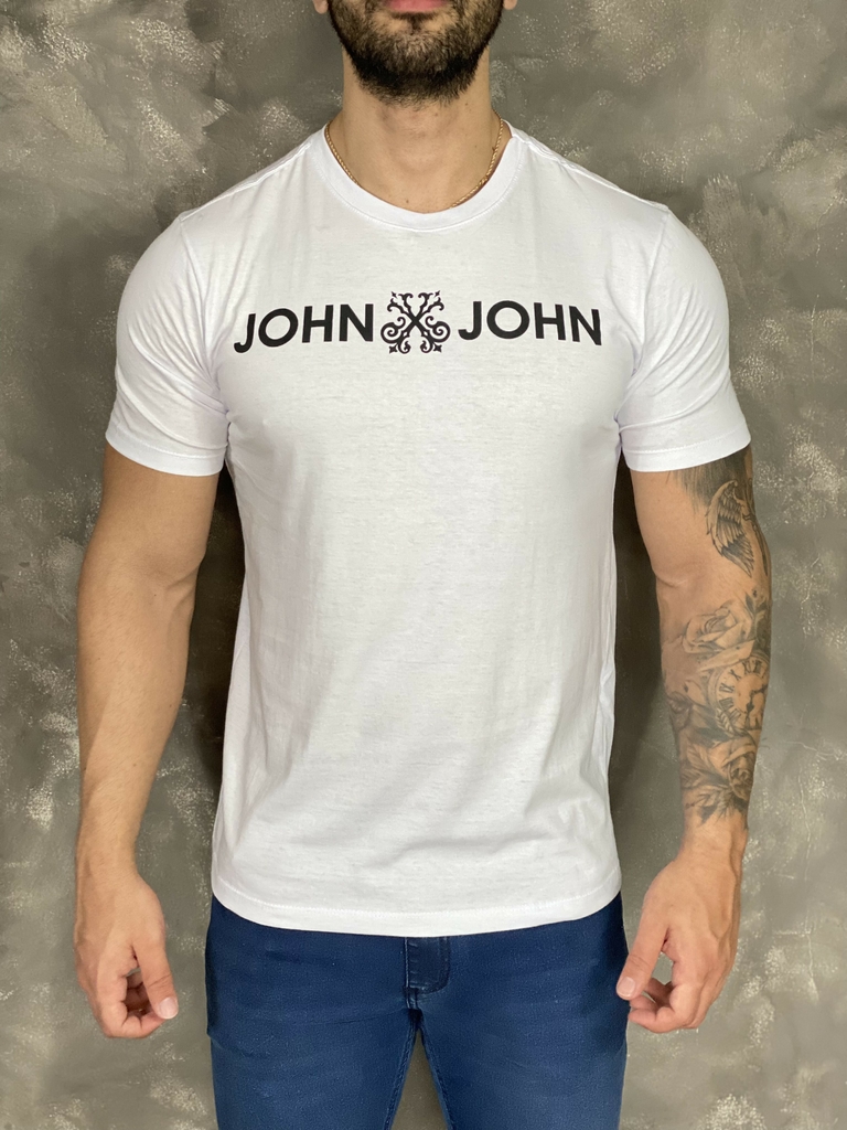 Camiseta John John Masculina Motorcycle Suply Co. Branca