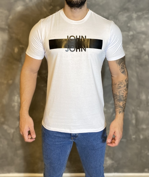 Camiseta John John Brasão Shaded Masculina Branca - Dom Store Multimarcas  Vestuário Calçados Acessórios