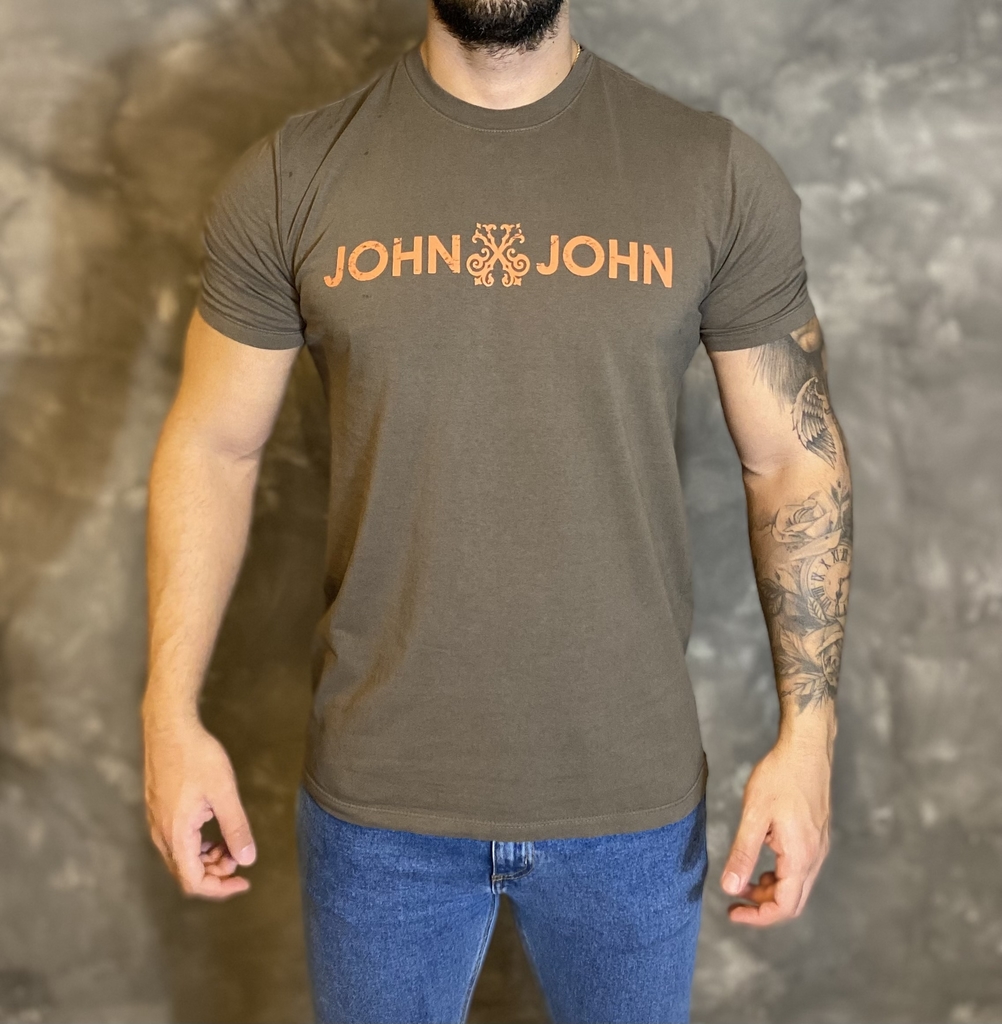 Camiseta John John Logo Marrom - Compre Agora